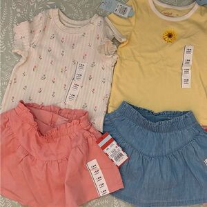 Cat & Jack Yellow and White Baby Tee - Soft Pastel Neckline